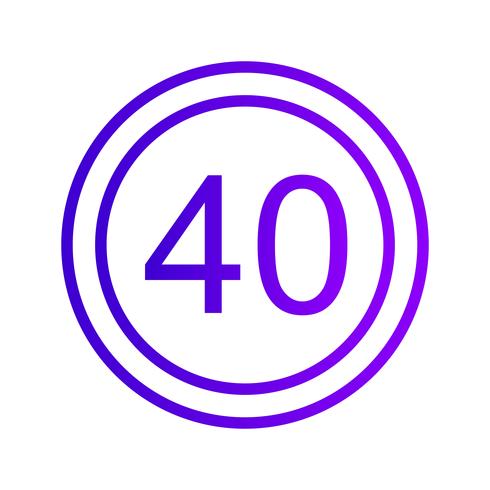 Icono de límite de velocidad de vector 40