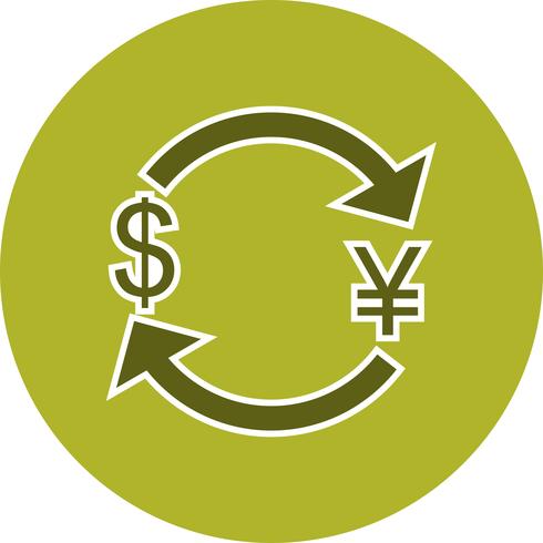 Intercambio de yenes con dólar Vector Icon