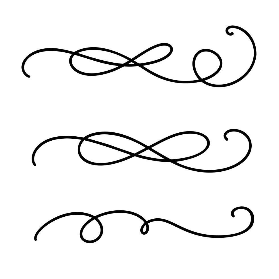 Vector Vintage Line Elegant Dividers And Separators Swirls And Corners