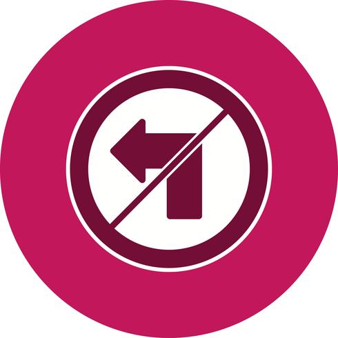 Vector No left turn Icon