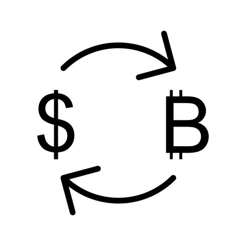 Exchange Bitcoin With Dollar Vector Icon