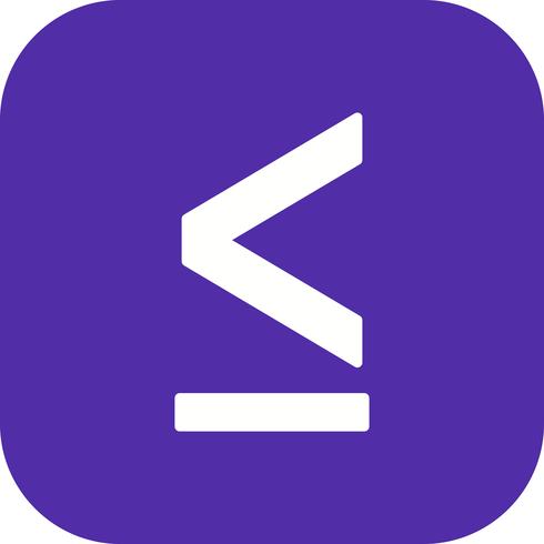 Less Than or Equal To Vector Icon
