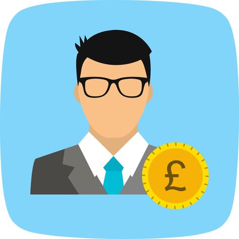 Pound with Man Vector Icon