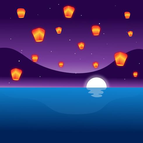 Taiwán Sky Lantern vector