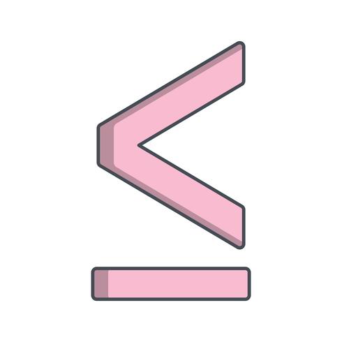 Less Than or Equal To  Vector Icon