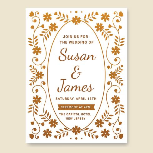 Wedding Invitation Card Vector