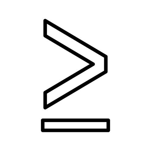 Greater Than or Equal To Vector Icon