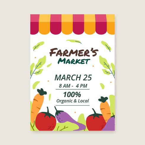 Farmer Markets Flyer Template Vector