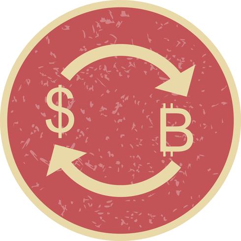 Exchange Bitcoin With Dollar Vector Icon