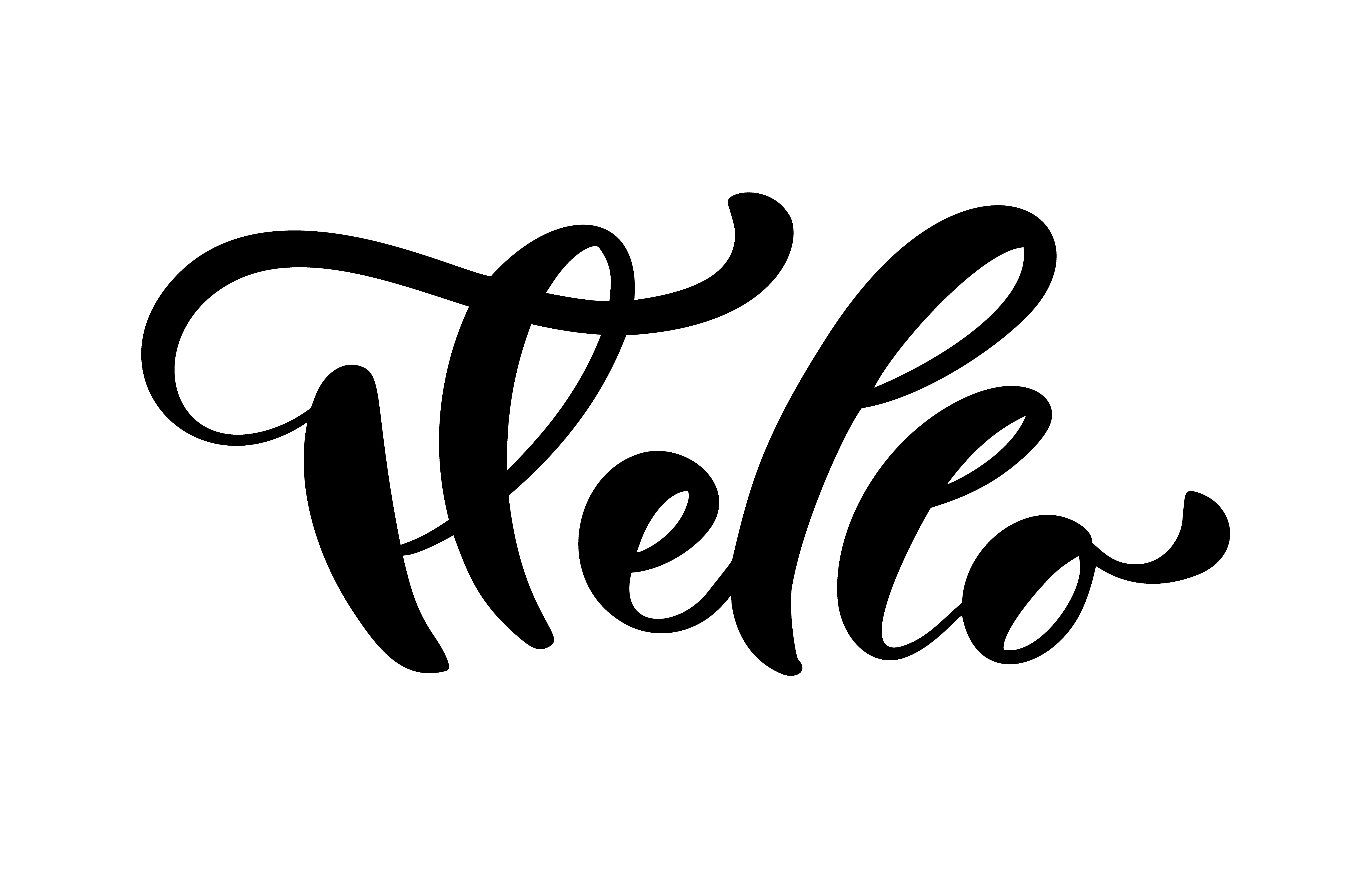 Calligraphy lettering text Hello Hand drawn Brush Pen Calligraphy lettering text Hello Hand drawn Brush Pen