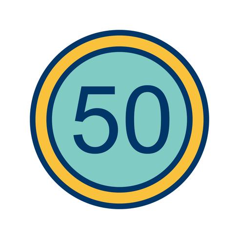 Vector icono de límite de velocidad 50