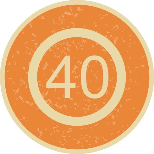 Vector Speed limit 40 Icon