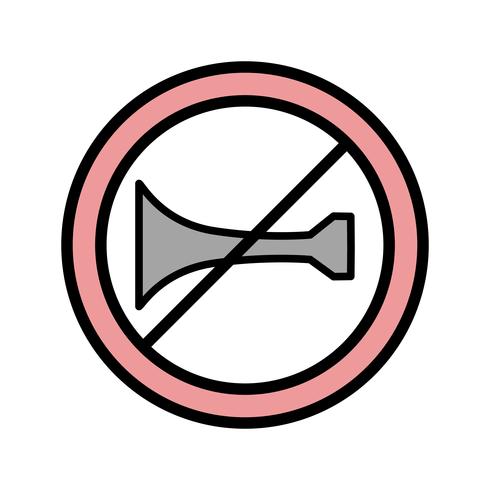 Vector Audible warning devices prohibited Icon