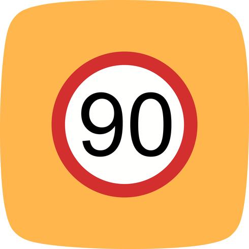 Vector Speed limit 90 Icon