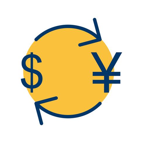 Intercambio de yenes con dólar Vector Icon