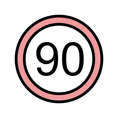 Vector Speed limit 90 Icon