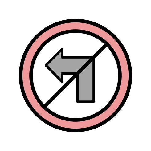 Vector No left turn Icon