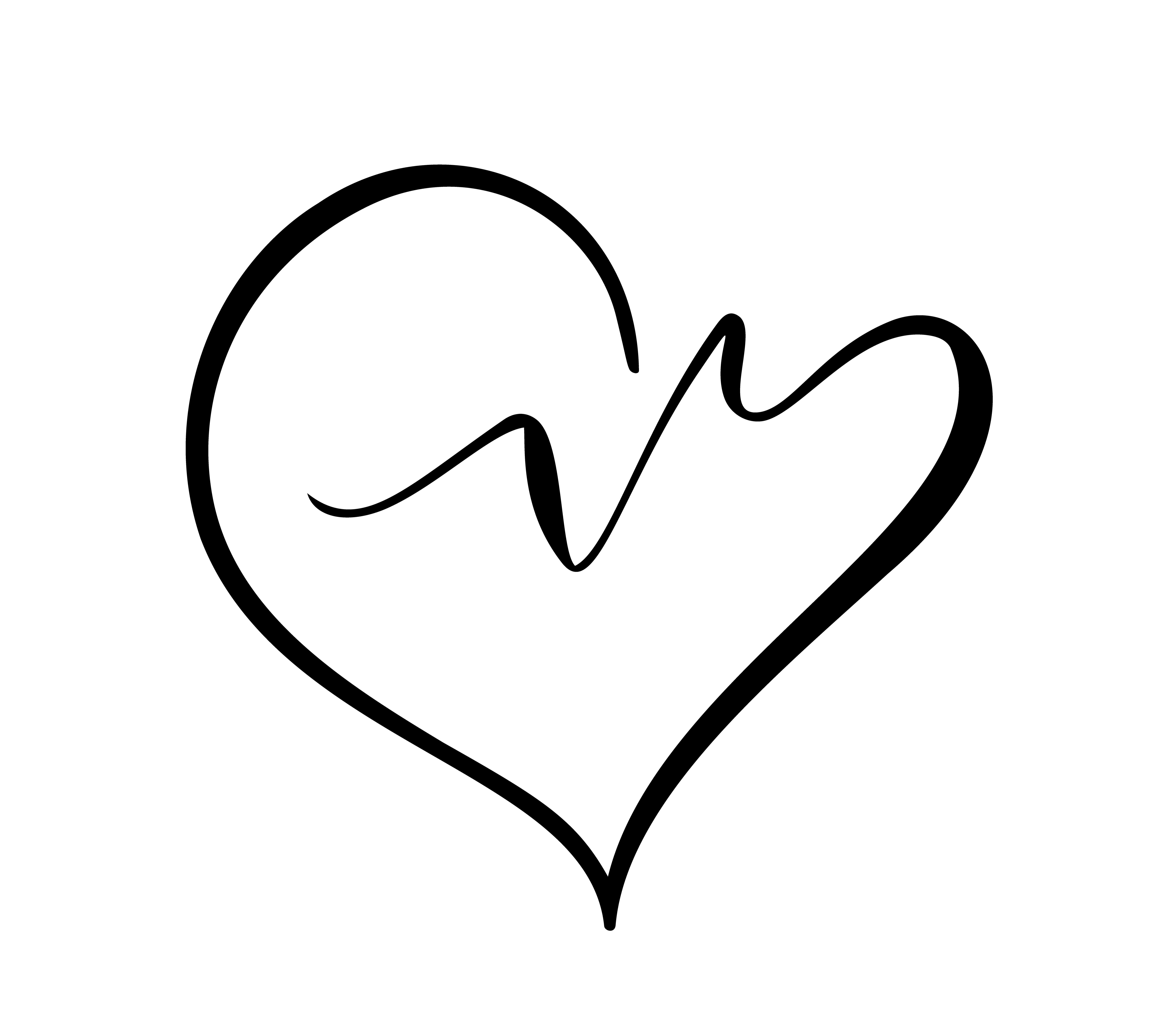 Heart and heartbeat logo vector icon. Isolated modern heart symbol for