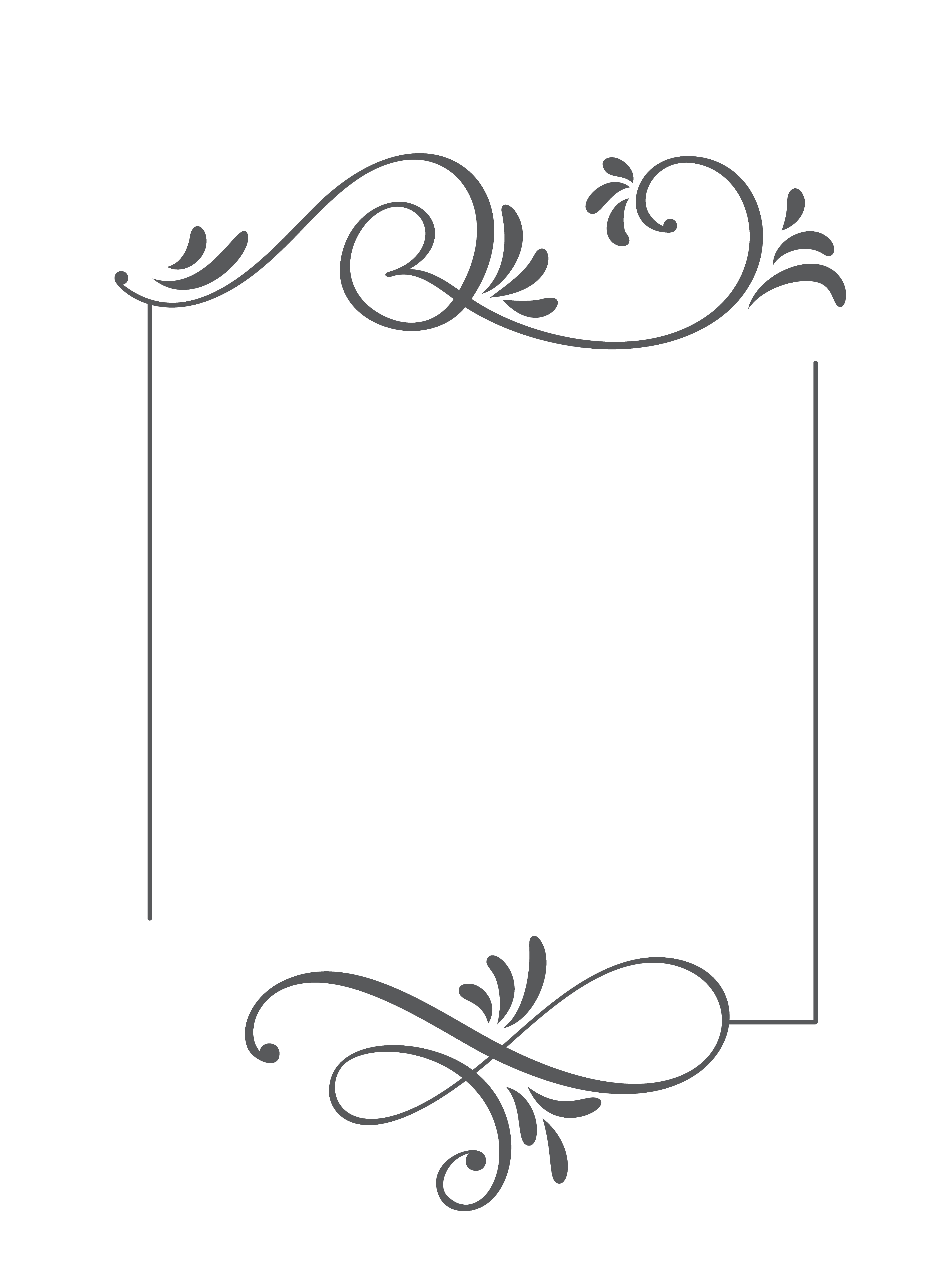 Calligraphy decorative hand drawn vintage vector frame and borders. Design  illustration for book, greeting card, wedding, print 380277 Vector Art at  Vecteezy