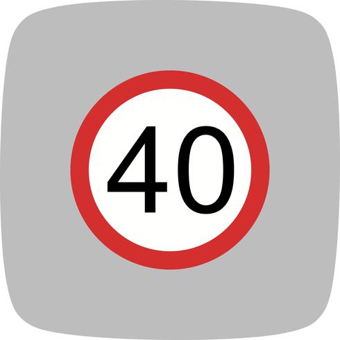 Vector Speed limit 40 Icon