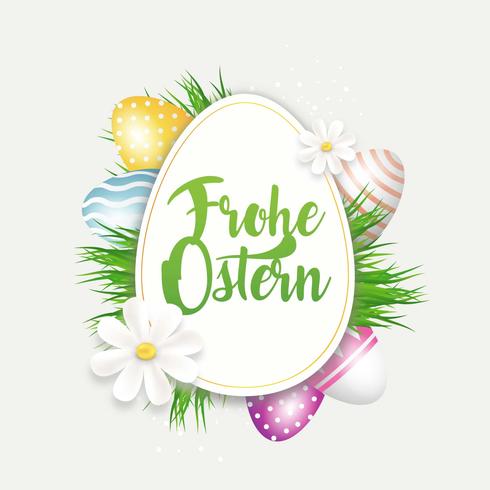 Frohe Ostern Saludos vector