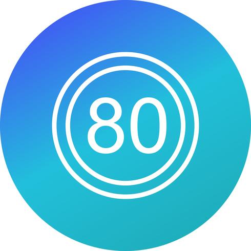 Vector Speed limit 80 Icon