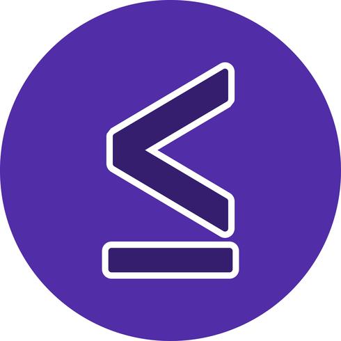 Less Than or Equal To Vector Icon