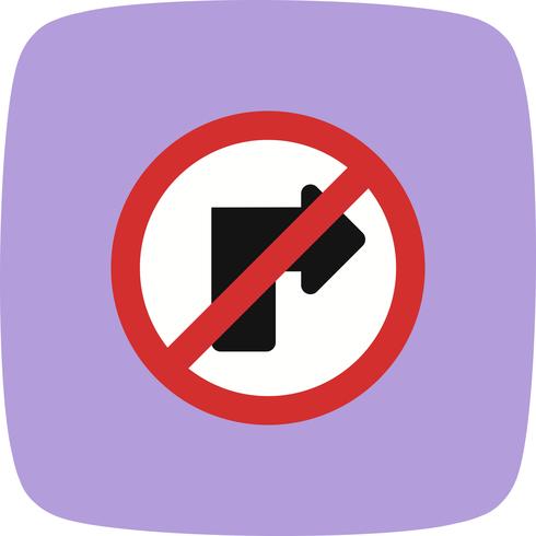 Vector No right turn Icon