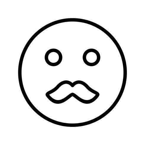 Moustache Emoji Vector Icon