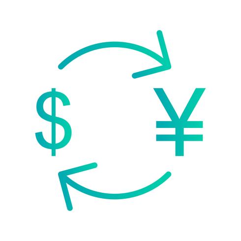 Exchange yen With Dollar Vector Icon