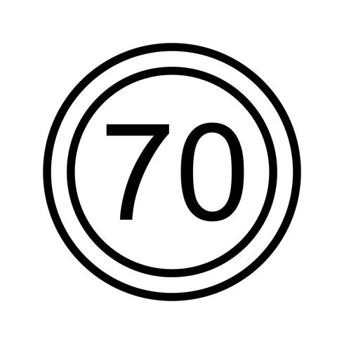 Icono de límite de velocidad de vector 70