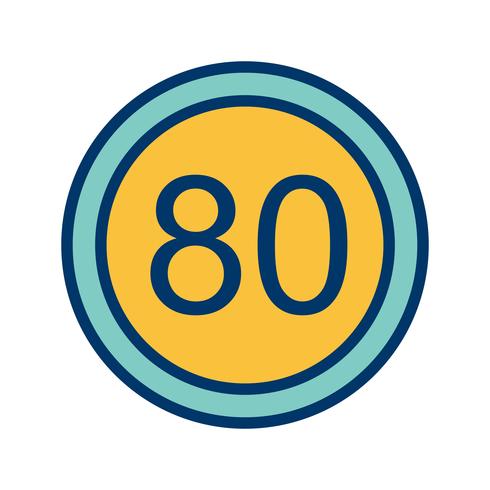 Vector Speed limit 80 Icon