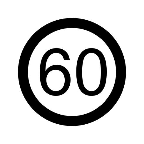 Vector icono de límite de velocidad 60