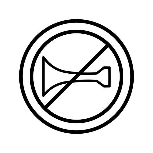 Vector Audible warning devices prohibited Icon