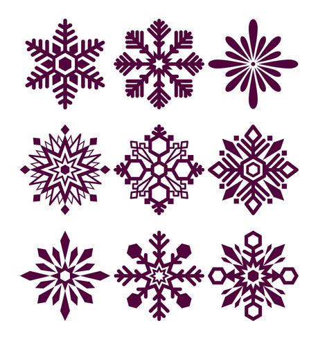 Set of vector snowflakes