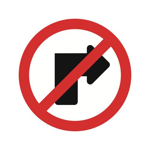 Vector No right turn Icon