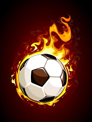 Balón de futbol ardiente vector