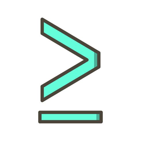 Greater Than or Equal To Vector Icon
