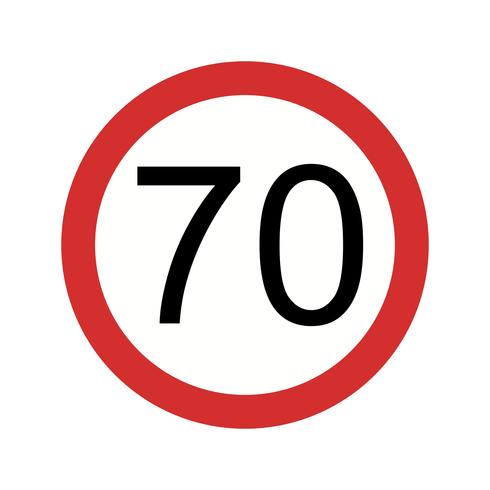 Vector Speed limit 70 Icon