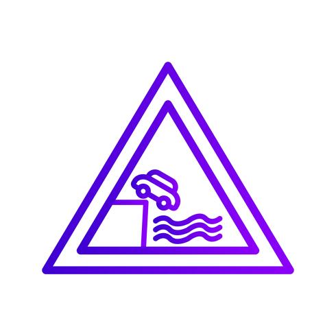 Vector Road leads on to quay or river bank Icon