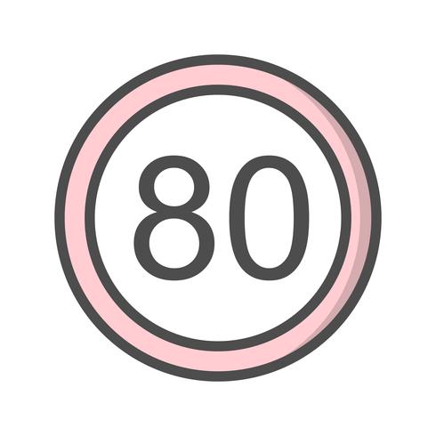 Vector icono de límite de velocidad 80