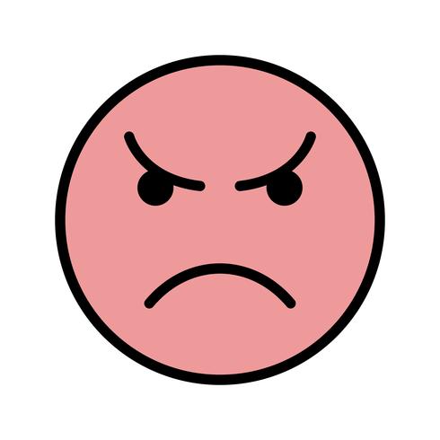 Icono de vector de emoticon enojado