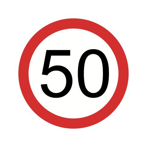 Vector icono de límite de velocidad 50