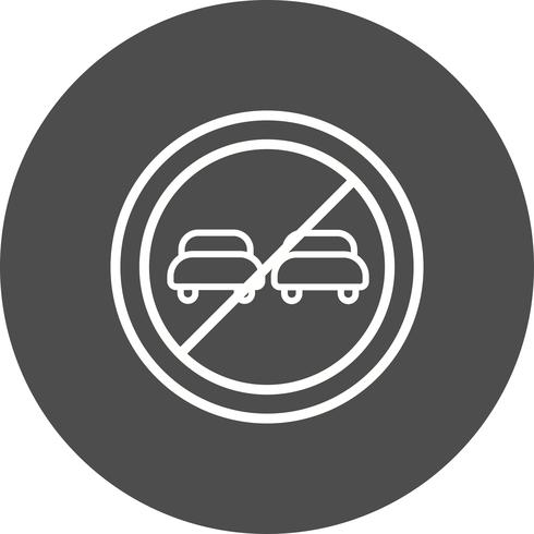 Vector de adelantamiento prohibido icono