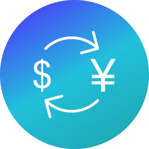 Intercambio de yenes con dólar Vector Icon