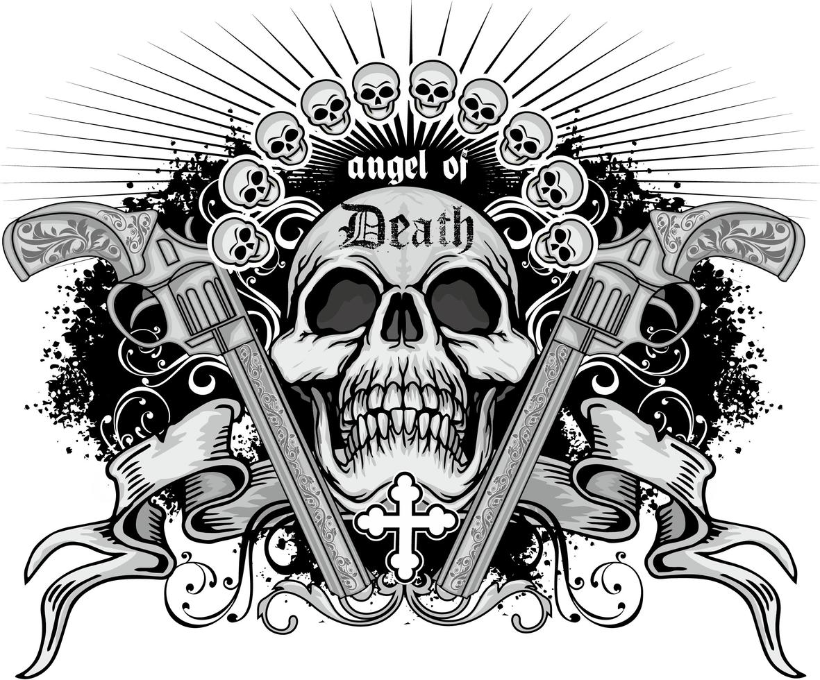 grunge skull coat of arms 381146 Vector Art at Vecteezy