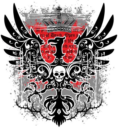 aggressive emblem with skull vector