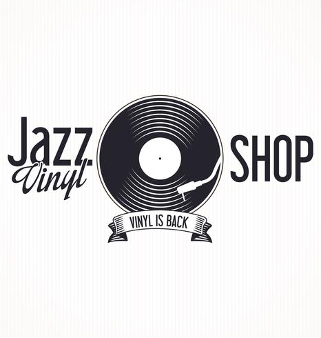 Jazz vinyl record retro background vector