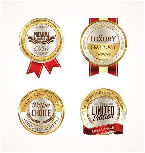 Golden sale labels retro vintage design collection vector