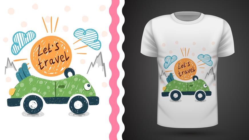 Pretty travel - idea for print t-shirt vector